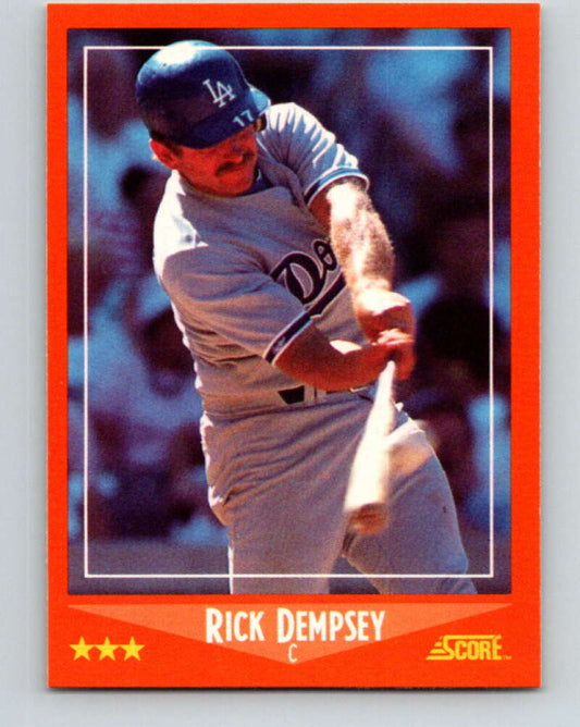 1988 Score Rookie and Traded #32T Rick Dempsey Mint Los Angeles Dodgers