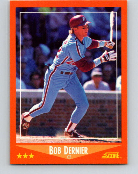 1988 Score Rookie and Traded #45T Bob Dernier Mint Philadelphia Phillies  Image 1
