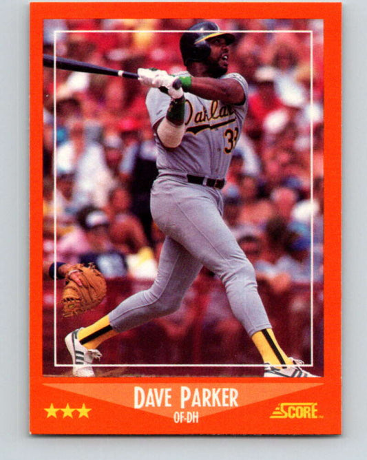 1988 Score Rookie and Traded #50T Dave Parker Mint Oakland Athletics  Image 1