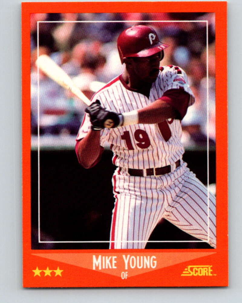 1988 Score Rookie and Traded #51T Mike Young Mint Philadelphia Phillies  Image 1