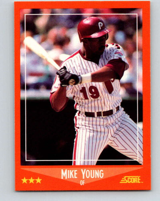 1988 Score Rookie and Traded #51T Mike Young Mint Philadelphia Phillies  Image 1