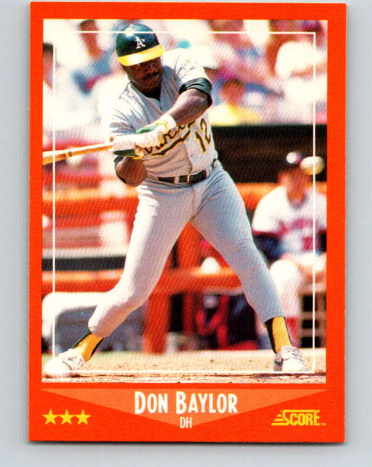 1988 Score Rookie and Traded #55T Don Baylor Mint Oakland Athletics  Image 1