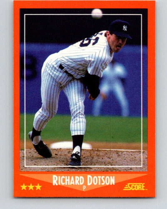 1988 Score Rookie and Traded #60T Richard Dotson Mint New York Yankees  Image 1