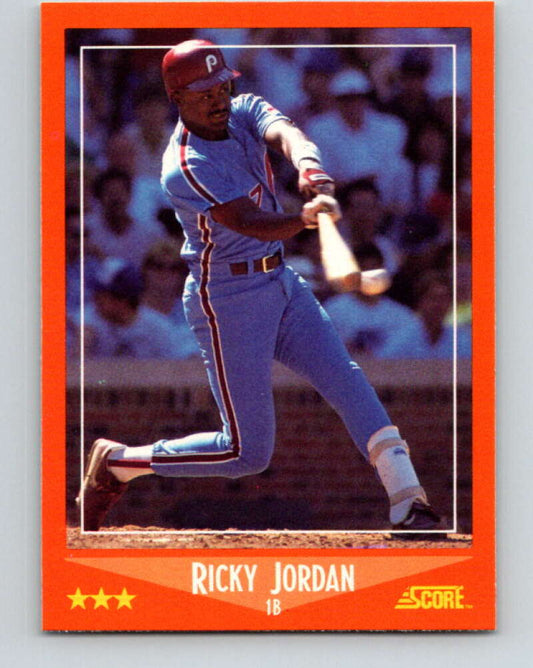 1988 Score Rookie and Traded #68T Ricky Jordan Mint RC Rookie Philadelphia Phillies