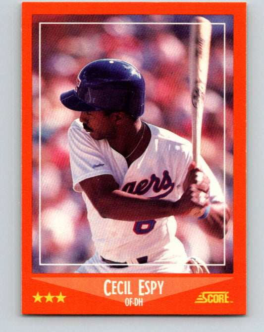 1988 Score Rookie and Traded #73T Cecil Espy Mint RC Rookie Texas Rangers  Image 1