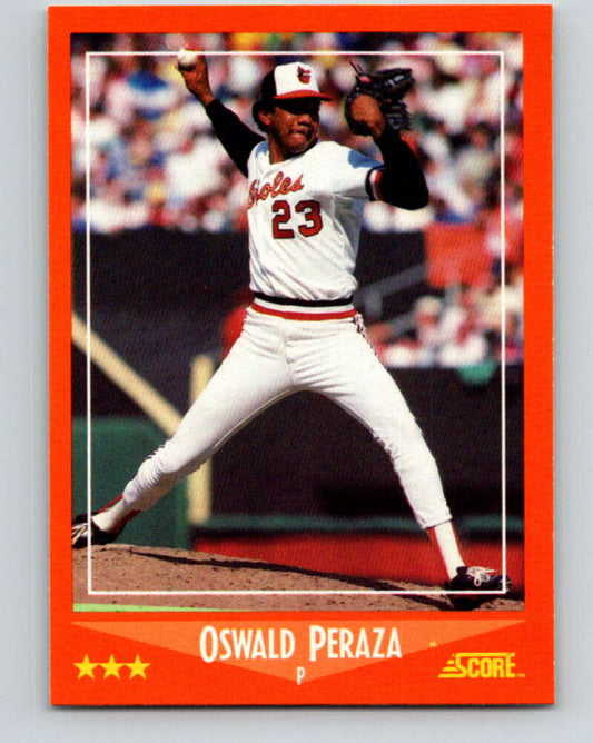 1988 Score Rookie and Traded #77T Oswald Peraza Mint RC Rookie Baltimore Orioles  Image 1