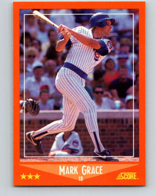 1988 Score Rookie and Traded #80T Mark Grace Mint RC Rookie Chicago Cubs