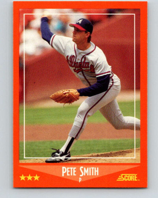 1988 Score Rookie and Traded #84T Pete Smith Mint RC Rookie Atlanta Braves  Image 1
