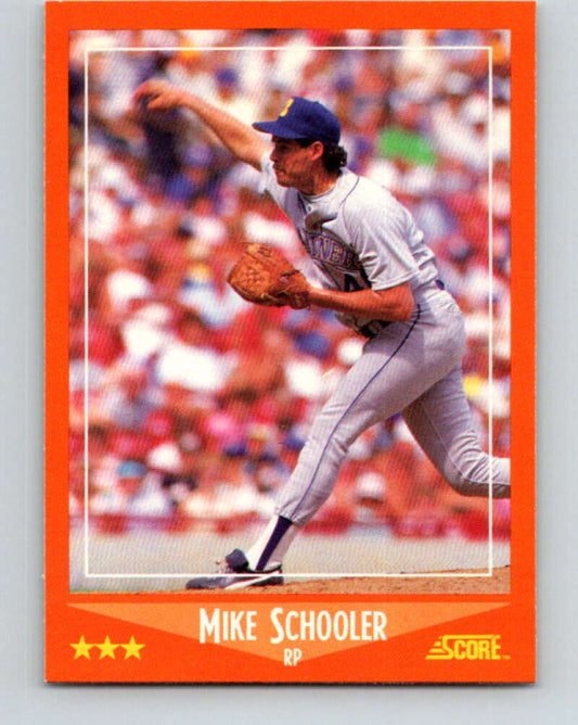 1988 Score Rookie and Traded #91T Mike Schooler Mint RC Rookie Seattle Mariners  Image 1
