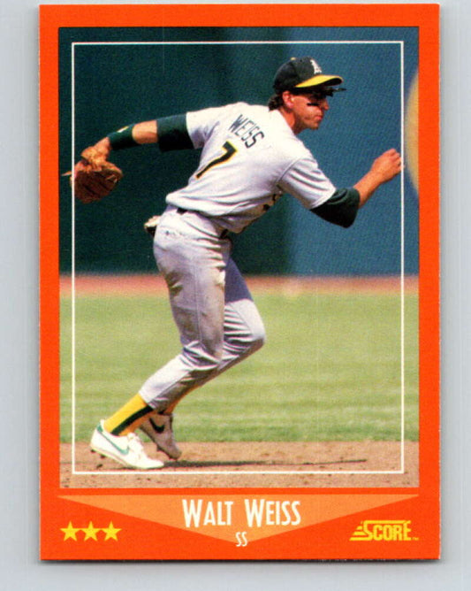 1988 Score Rookie and Traded #102T Walt Weiss Mint RC Rookie Oakland Athletics