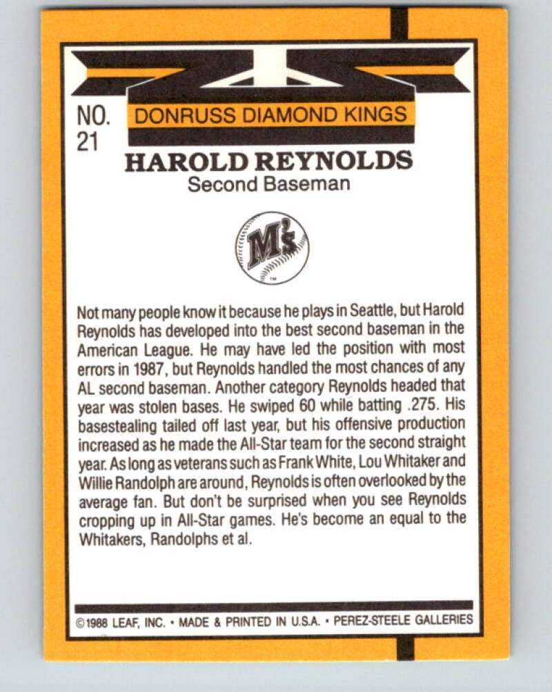 1989 Donruss #21 Harold Reynolds DK Mint Seattle Mariners