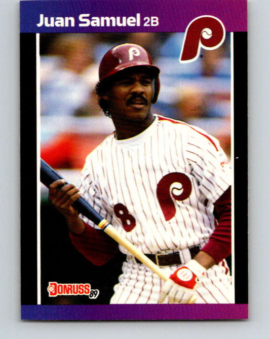 1989 Donruss #76 Juan Samuel Mint Philadelphia Phillies  Image 1