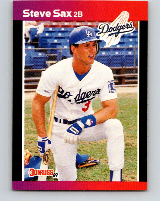 1989 Donruss #84 Steve Sax Mint Los Angeles Dodgers  Image 1