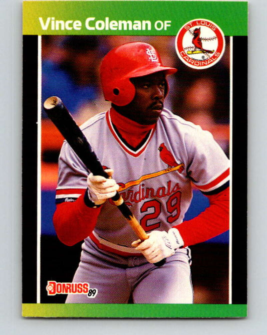 1989 Donruss #181 Vince Coleman Mint St. Louis Cardinals  Image 1