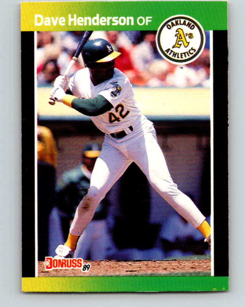 1989 Donruss #450 Dave Henderson Mint Oakland Athletics  Image 1