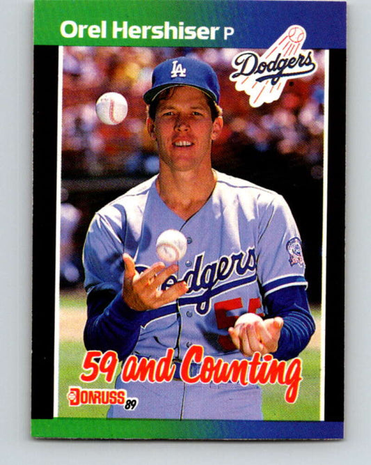 1989 Donruss #648 Orel Hershiser 59 and Counting Mint Los Angeles Dodgers