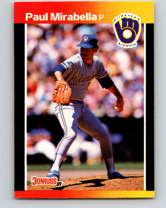 1989 Donruss #654 Paul Mirabella Mint Milwaukee Brewers  Image 1