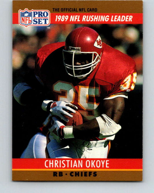 1990 Pro Set #9 Christian Okoye Mint Kansas City Chiefs  Image 1