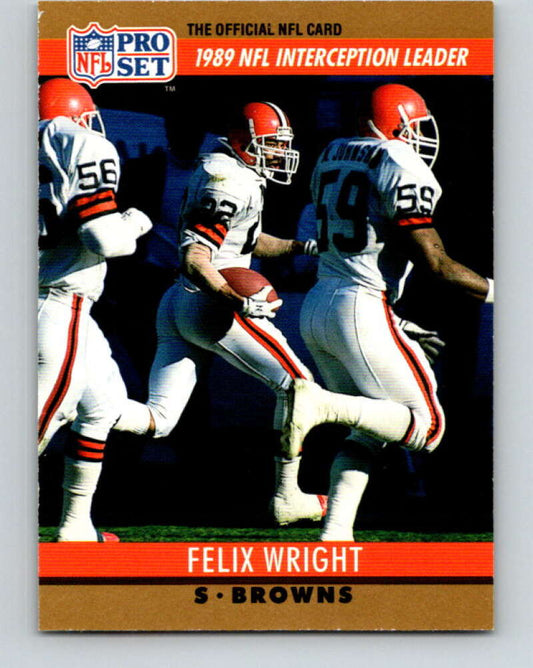 1990 Pro Set #17 Felix Wright Mint Cleveland Browns  Image 1