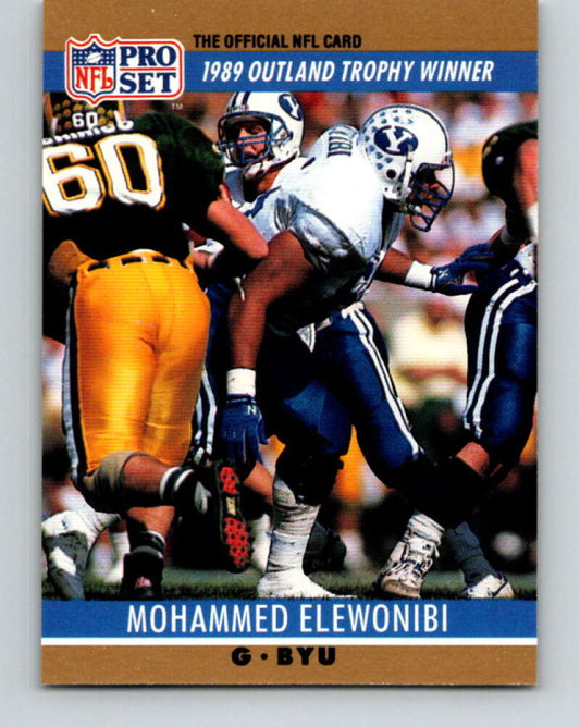 1990 Pro Set #20 Mo Elewonibi Mint RC Rookie BYU Cougars  Image 1