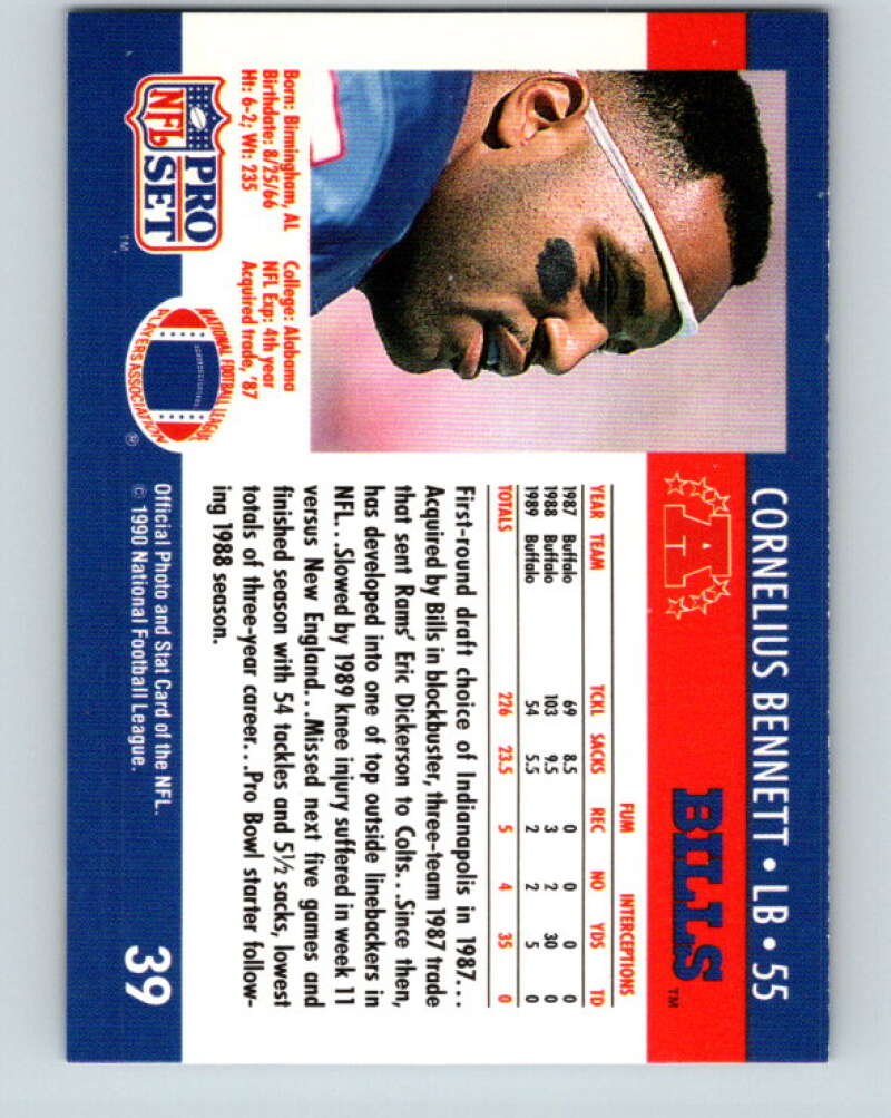 1990 Pro Set #39 Cornelius Bennett Mint Buffalo Bills