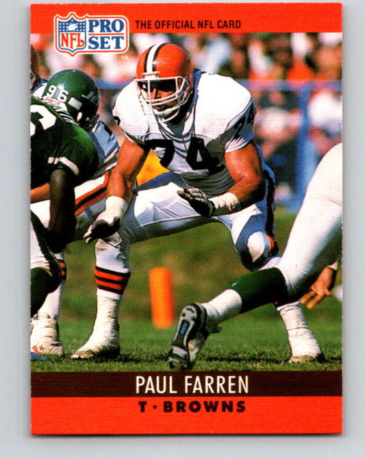 1990 Pro Set #69 Paul Farren Mint RC Rookie Cleveland Browns  Image 1