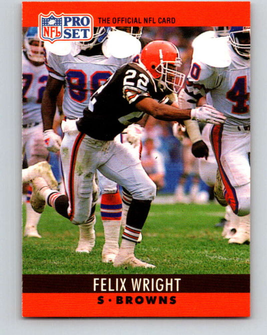 1990 Pro Set #76 Felix Wright Mint Cleveland Browns  Image 1