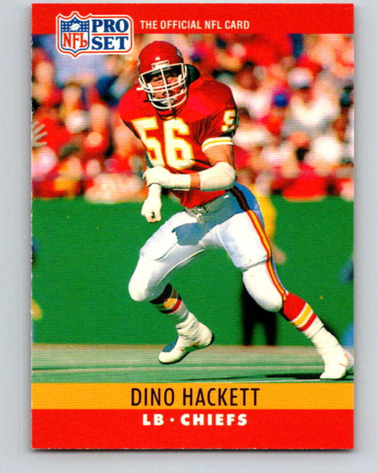 1990 Pro Set #143 Dino Hackett Mint Kansas City Chiefs  Image 1