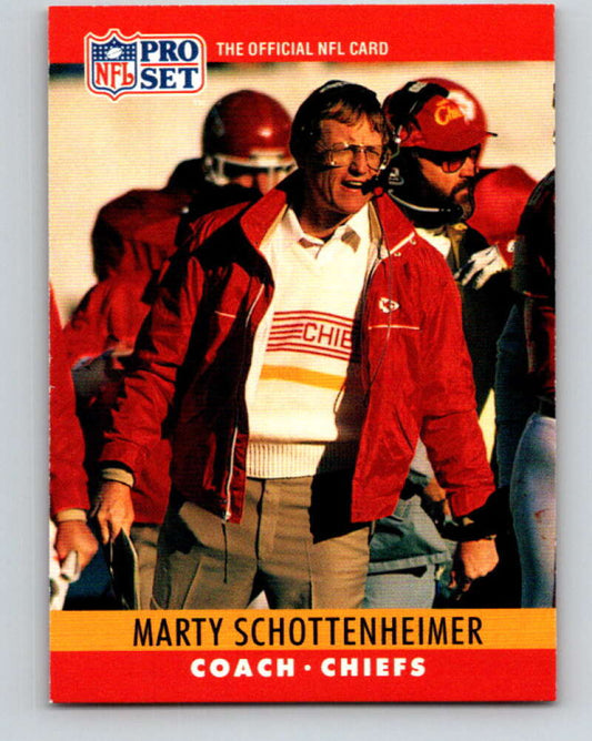 1990 Pro Set #148 Marty Schottenheimer Mint Kansas City Chiefs  Image 1