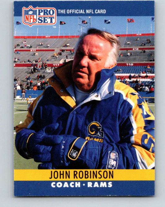 1990 Pro Set #176 John Robinson Mint Los Angeles Rams  Image 1