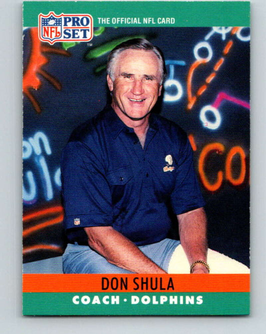 1990 Pro Set #185 Don Shula Mint Miami Dolphins  Image 1