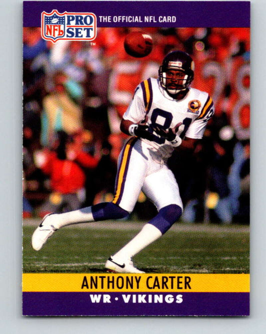 1990 Pro Set #187 Anthony Carter Mint Minnesota Vikings  Image 1