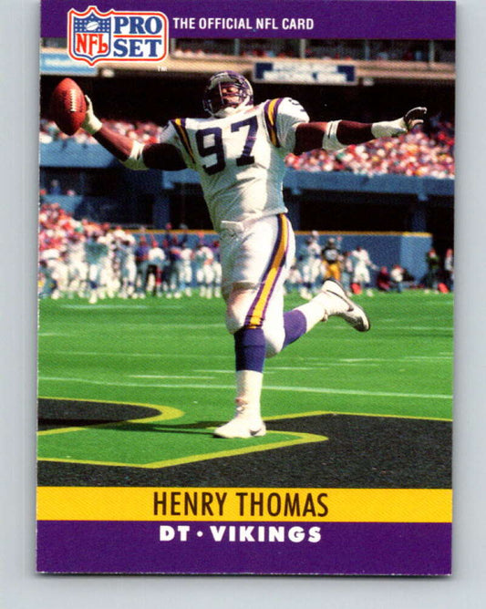 1990 Pro Set #196 Henry Thomas Mint Minnesota Vikings  Image 1