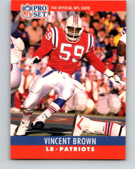 1990 Pro Set #201 Vincent Brown Mint RC Rookie New England Patriots