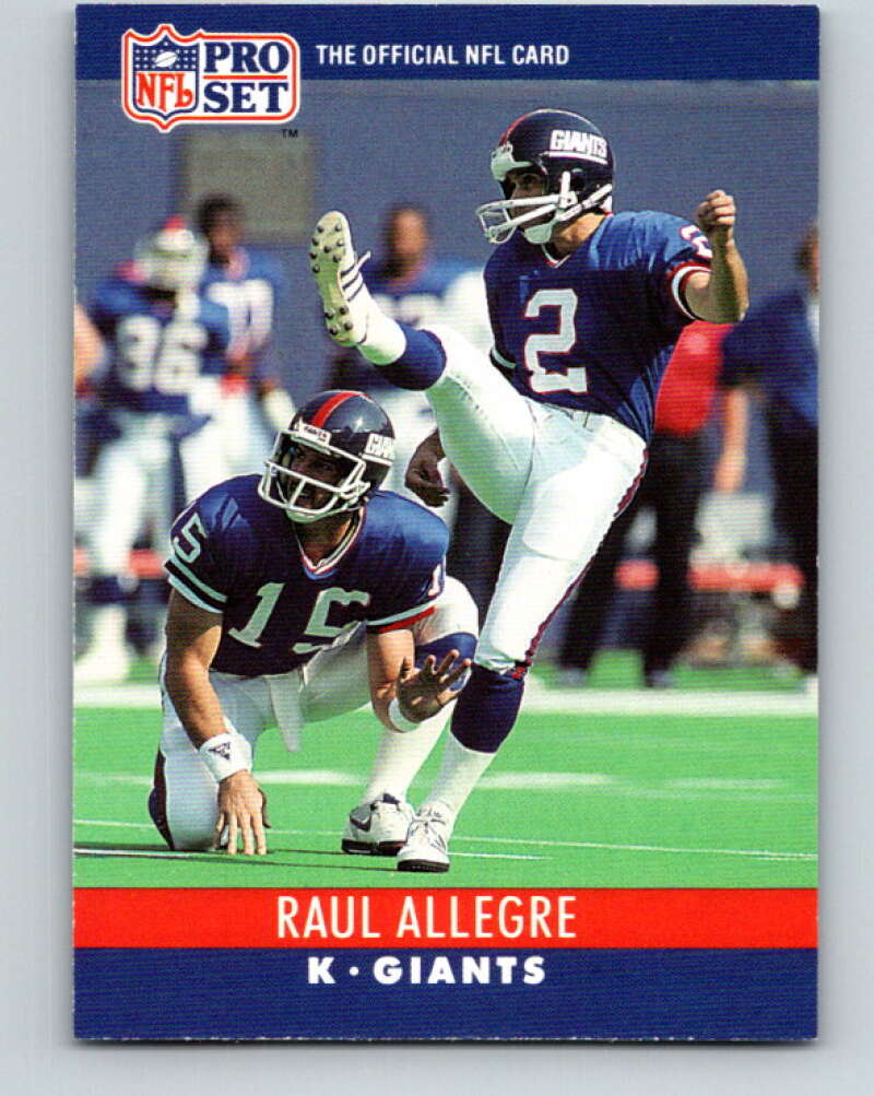 1990 Pro Set #222 Raul Allegre Mint New York Giants  Image 1