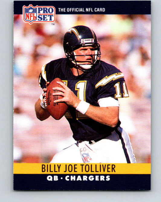 1990 Pro Set #282 Billy Joe Tolliver Mint San Diego Chargers  Image 1