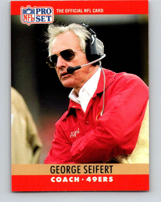 1990 Pro Set #299 George Seifert Mint San Francisco 49ers  Image 1