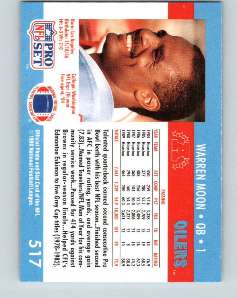 1990 Pro Set #517 Warren Moon Mint Houston Oilers