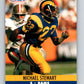 1990 Pro Set #553 Michael Stewart Mint RC Rookie Los Angeles Rams  Image 1