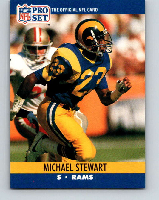 1990 Pro Set #553 Michael Stewart Mint RC Rookie Los Angeles Rams  Image 1