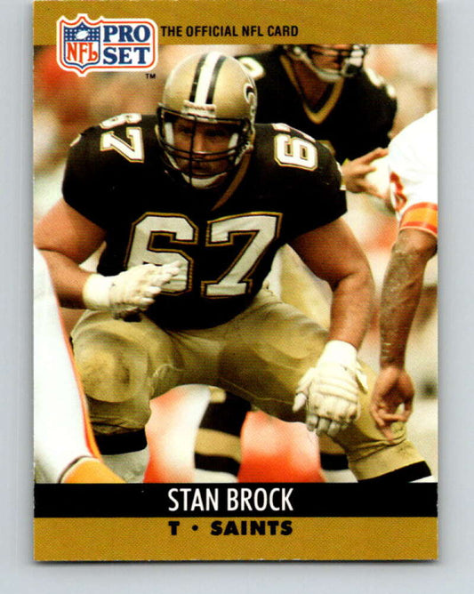 1990 Pro Set #586 Stan Brock Mint New Orleans Saints  Image 1