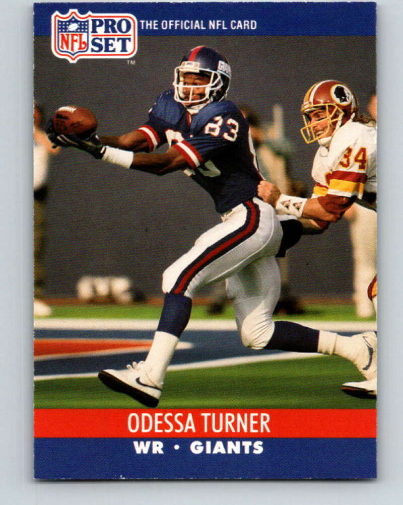 1990 Pro Set #599 Odessa Turner Mint RC Rookie New York Giants  Image 1