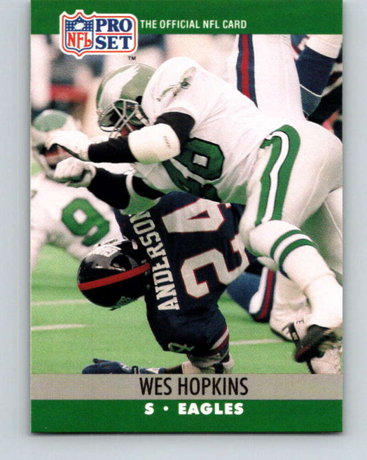 1990 Pro Set #607 Wes Hopkins Mint Philadelphia Eagles  Image 1