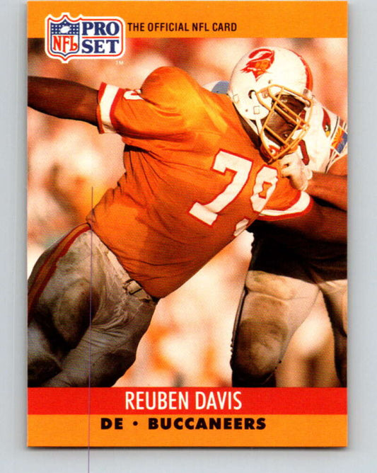 1990 Pro Set #653 Reuben Davis Mint RC Rookie Tampa Bay Buccaneers  Image 1