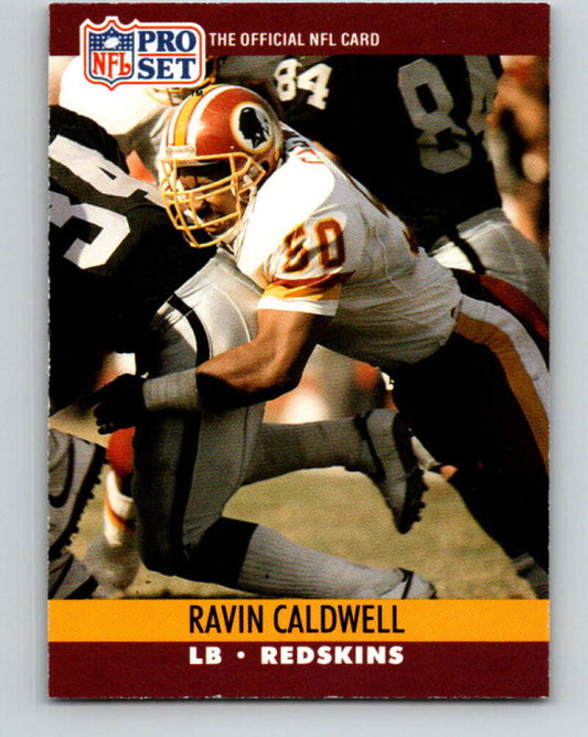 1990 Pro Set #662 Ravin Caldwell Mint RC Rookie Washington Redskins  Image 1