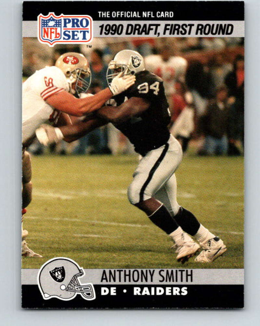 1990 Pro Set #679 Anthony Smith Mint RC Rookie Los Angeles Raiders  Image 1