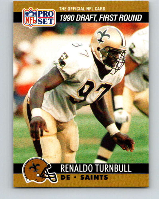 1990 Pro Set #682 Renaldo Turnbull Mint RC Rookie New Orleans Saints  Image 1