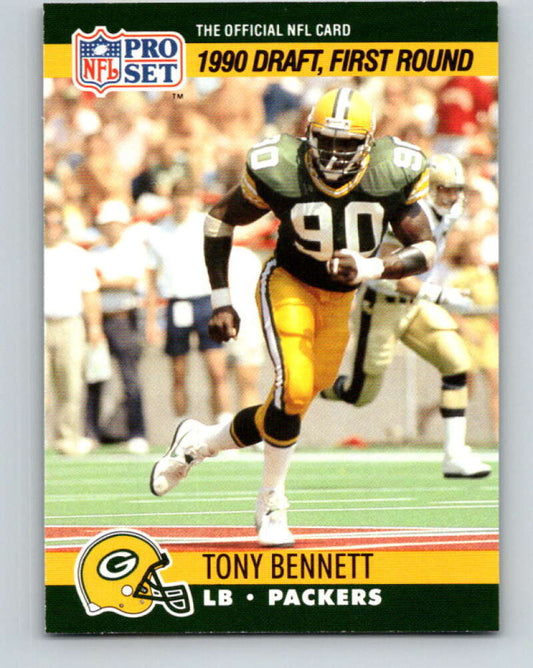 1990 Pro Set #686 Tony Bennett Mint RC Rookie Green Bay Packers  Image 1