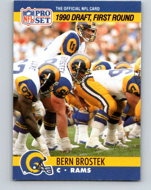 1990 Pro Set #691 Bern Brostek Mint RC Rookie Los Angeles Rams