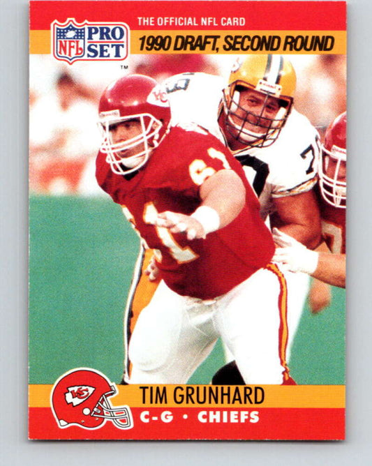 1990 Pro Set #709 Tim Grunhard Mint RC Rookie Kansas City Chiefs  Image 1